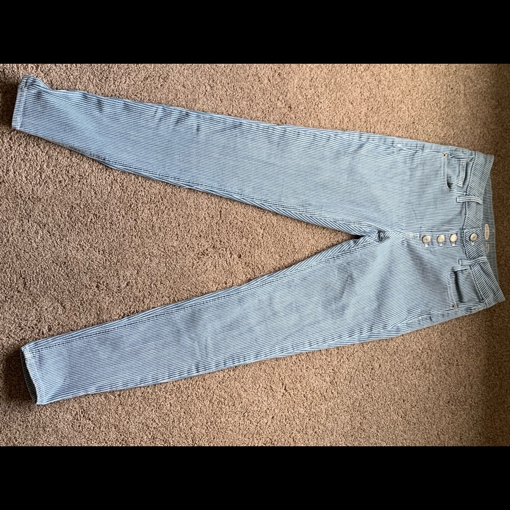 Super skinny high rise stripe jean